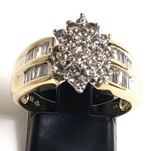 Elegant 10K Diamond Cluster Ring